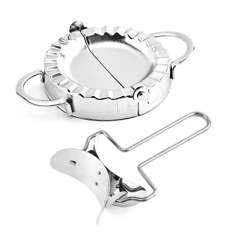 2pcs Stainless Steel Dumpling Maker Set Dough Cutter Dumpling Mould
