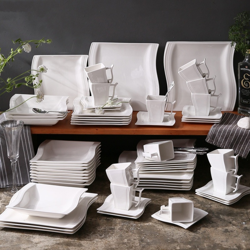 30/60pc Ceramic Dinner Set Dinner Plate Tableware Set for 12 Person