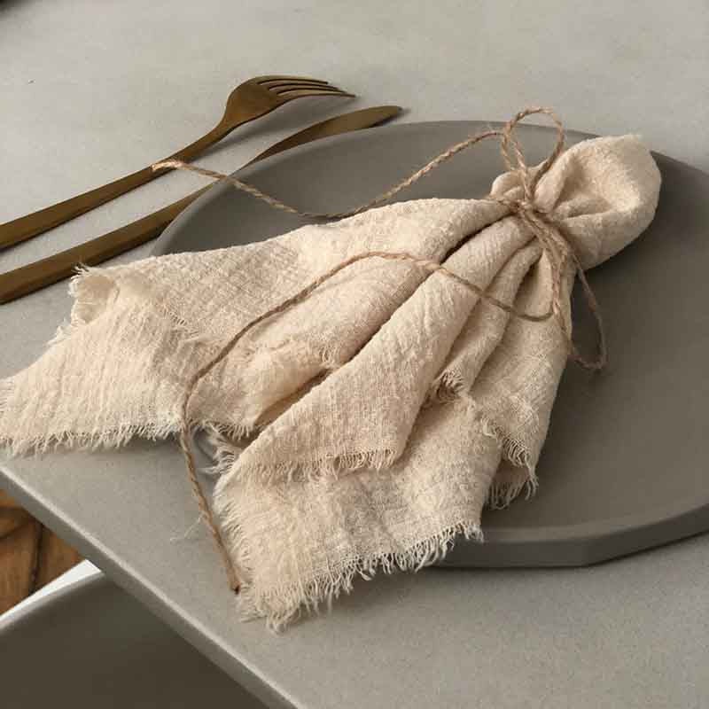 6pcs Dinner Table Decor Muslin Tea Towel Retro Cotton Cheesecloth