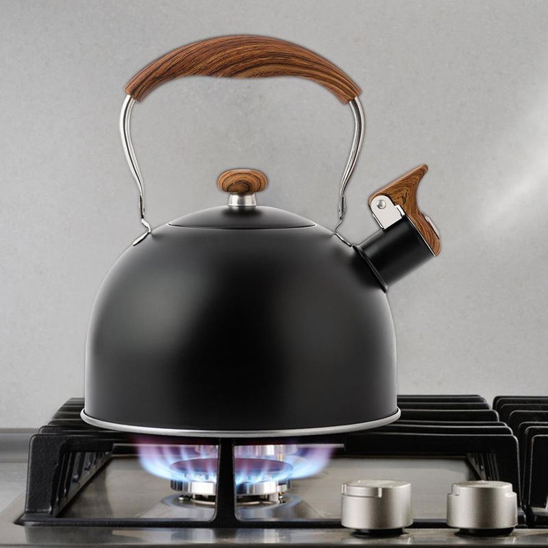 85oz Stainless Steel Whistling Tea Kettle Compatible With Induction Cooker