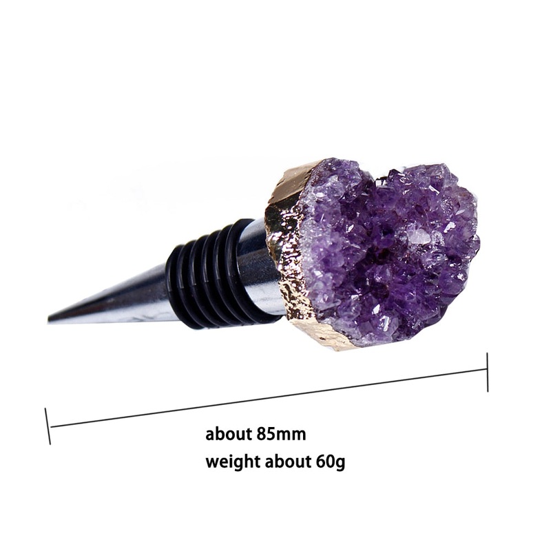 Natural Amethyst Cluster Shaped Red Wine Champagne Wine Bottle Stopper