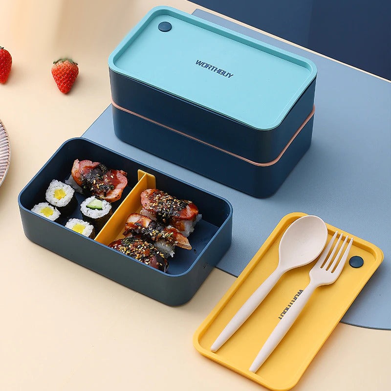 Portable Lunch Box For Kids Microwavable Box With Movable Compartment