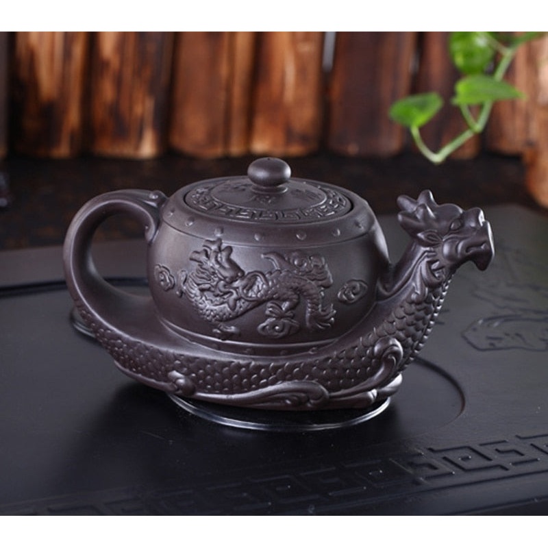 Purple Clay Teapot Dragon Tea Pot Big Capacity Clay Teapot Tea Set