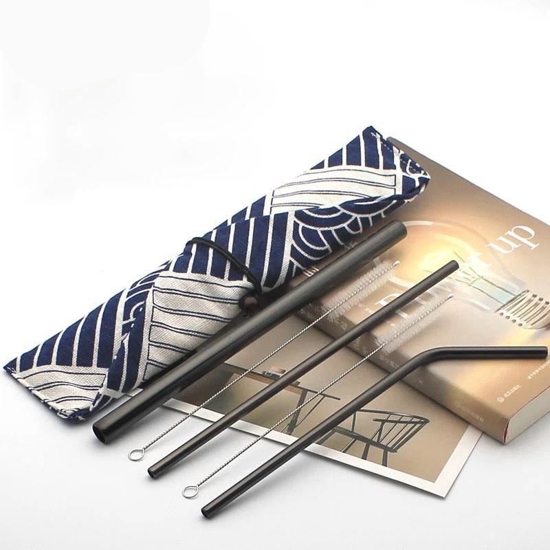 Reusable Metal Drinking Straws Stainless Steel Drinks Metal Straw Set