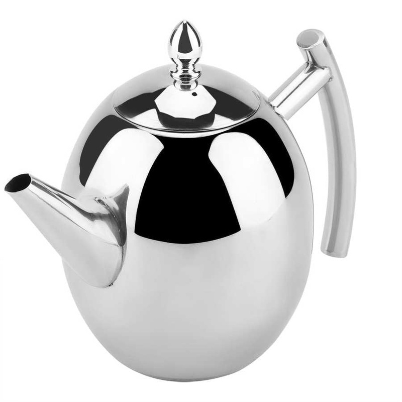 Stainless Steel Teapot Tea Coffee Kettle Container with Removable Mesh