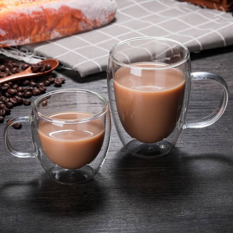 Transparent Glass Double Creative Heat Resistant Mug Tumbler Cups