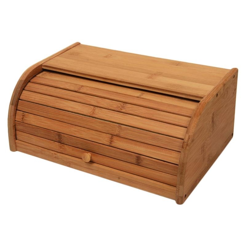 Wooden Kitchen Bread Box Household Storage Practical Bread Container