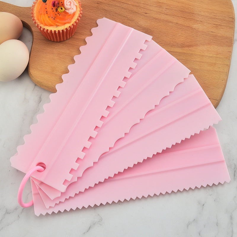 4PCS/Set New Comb Cake Scraper Pattern Cream Scraper DIY Baking Tools