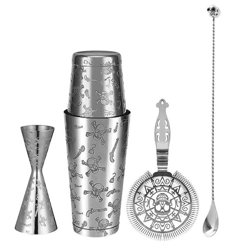 5-Piece Cocktail Shaker Set Stainless Steel Cocktail Bartender Kit
