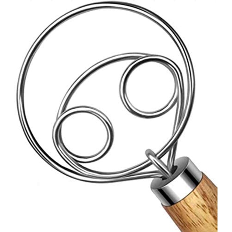 Dough Whisk Stainless Steel Dutch Style Bread Dough Hand Mixer