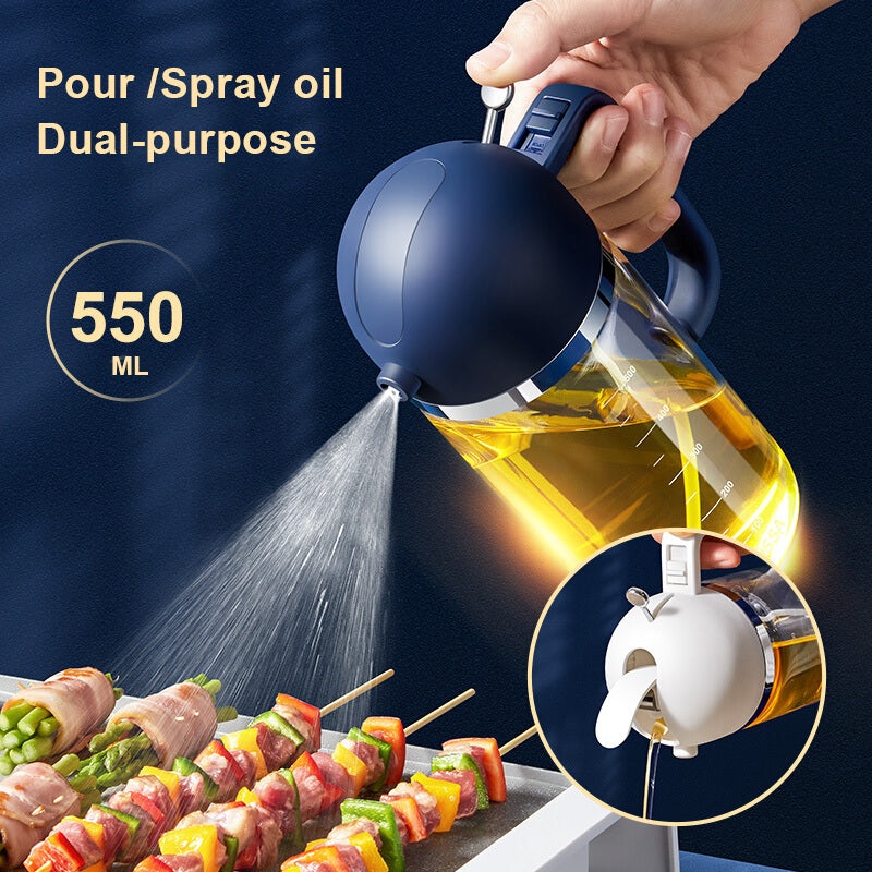 Dual-Purpose Olive Oil Spray Pouring Bottle Mist Sprayer For BBQ