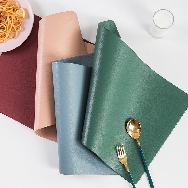 Faux Leather Placemats Heat Resistant Rectangle Mat Table Decorations