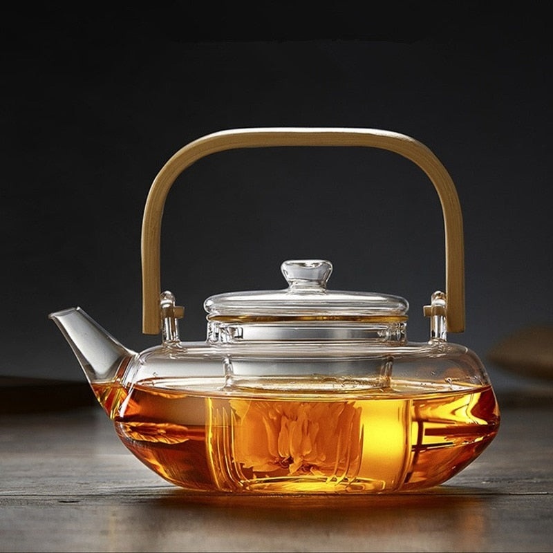 Glass Teapot Heat-Resistant Borosilicate Glass Teapot Boiling Teapot