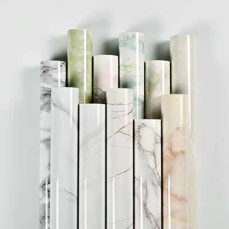 Marble Vinyl Wallpaper for Walls In Rolls Waterproof Wall Stickers