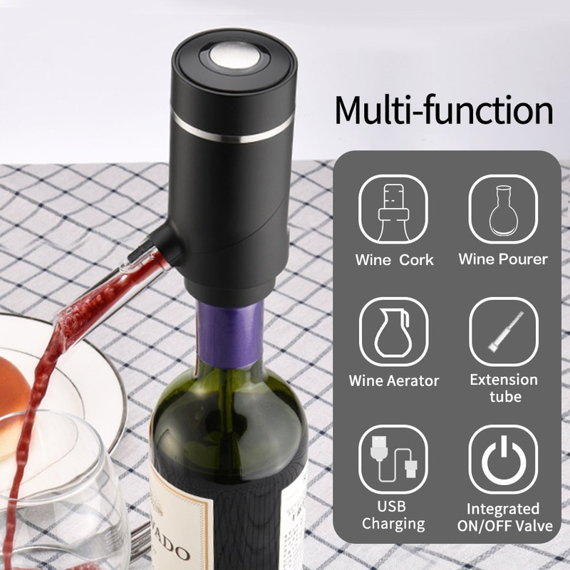 One Touch Electric Wine Aerator And Dispenser Quick Sobering Decanter