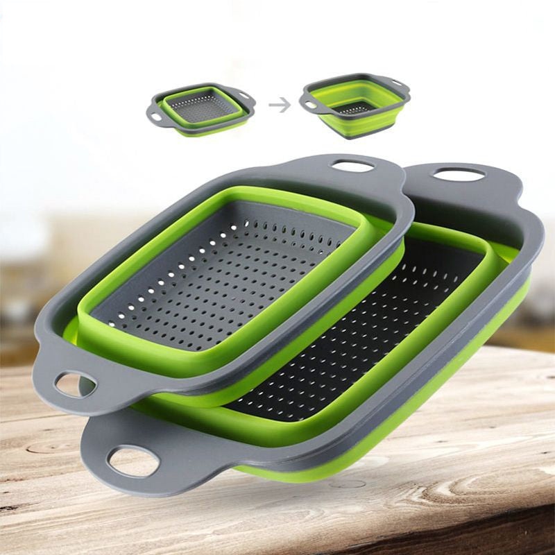 Silicone Folding Drain Basket Fruit Vegetable Washing Basket Strainer