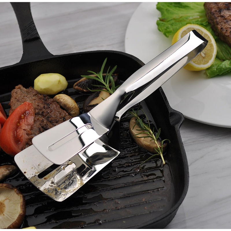 Stainless Steel Frying Shovel Clip Multifunctional Steak BBQ Tongs