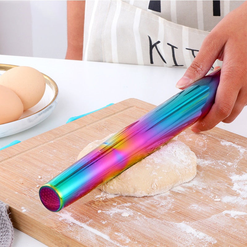 Stainless Steel Rolling Pin Kitchen Utensils Dough Roller Baking Tool