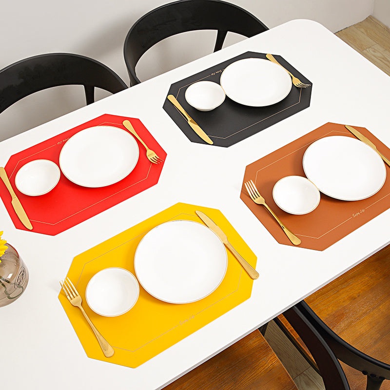 Tableware Pad Placemat Table Mat Heat Insulation Leather Bowl Coaster