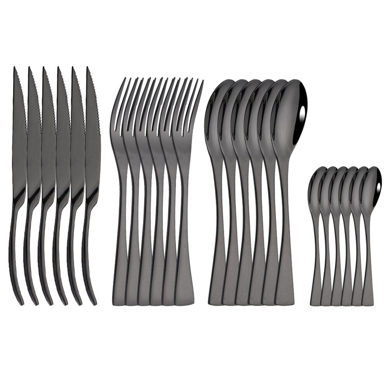 24-Pcs Dinnerware Stainless Steel Flatware Set Cutlery Set