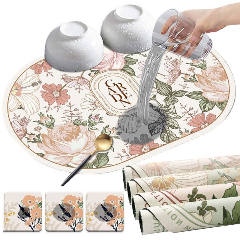 Absorbent Draining Pad Kitchen Countertop Absorbent Drying Mat
