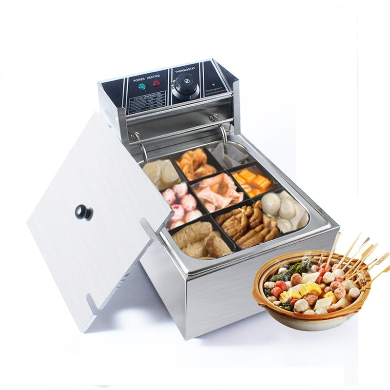 Commercial 9 Grid Stainless Steel Hot Pot Stove Electric Food Skewer