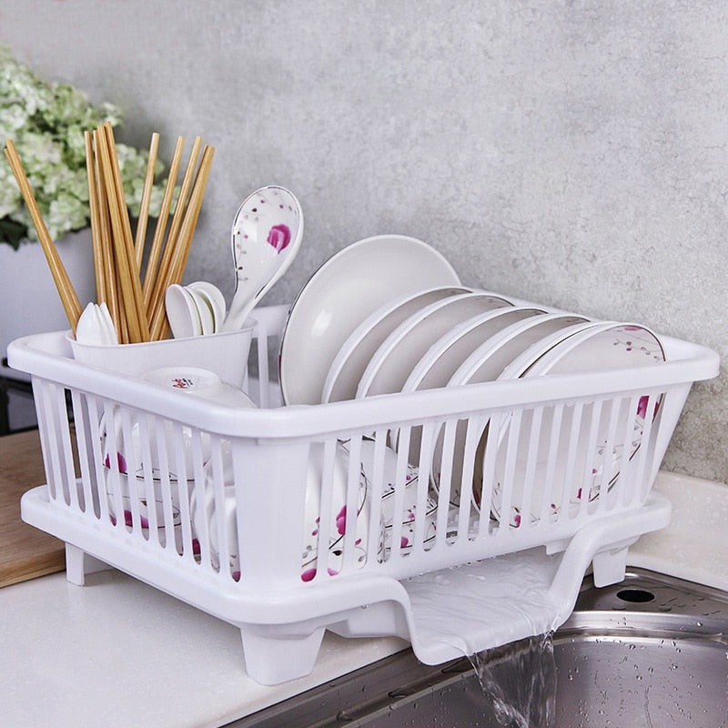 Dish Drying Rack Kitchen Utensils Drainer Rack with Drain Board