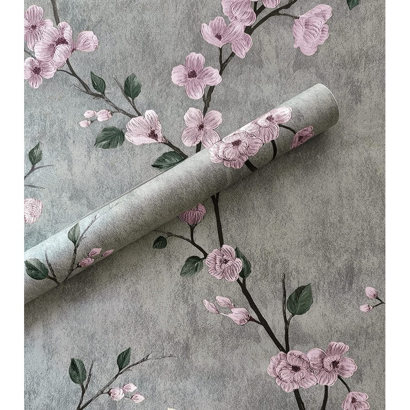 Floral Wallpaper Grey Peel and Stick Flower Self Adhesive Wall Paper