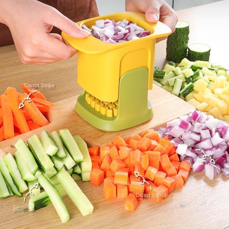 Multifunctional Vegetable Chopper Fries Cutter Hand Pressure Dicer