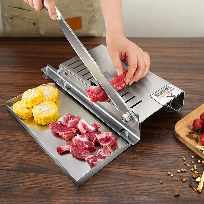 Stainless Steel Commercial Manual Frozen Meat Slicer Bone Cutting Tool