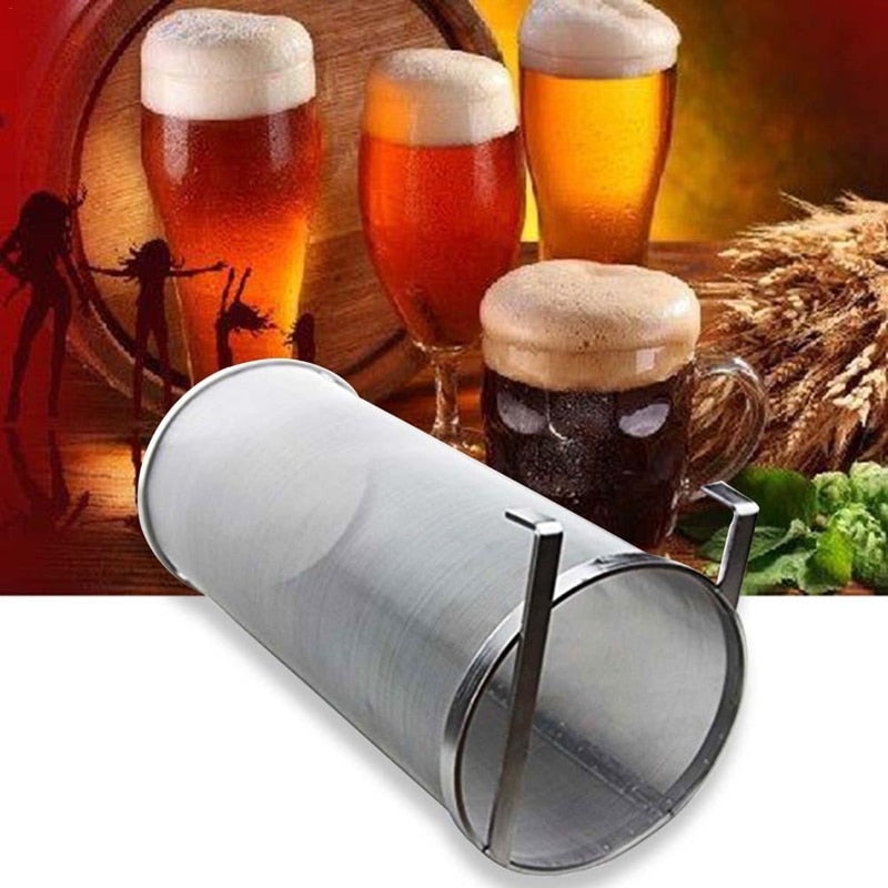 Stainless Steel Homemade Brew Beer Hop Mesh Filter Strainer with Hook