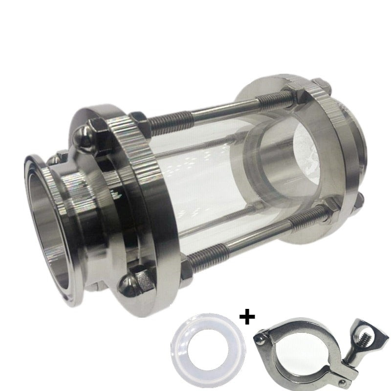Stainless Steel Tri Clamp Type Flow Sight Glass Diopter For Homebrew