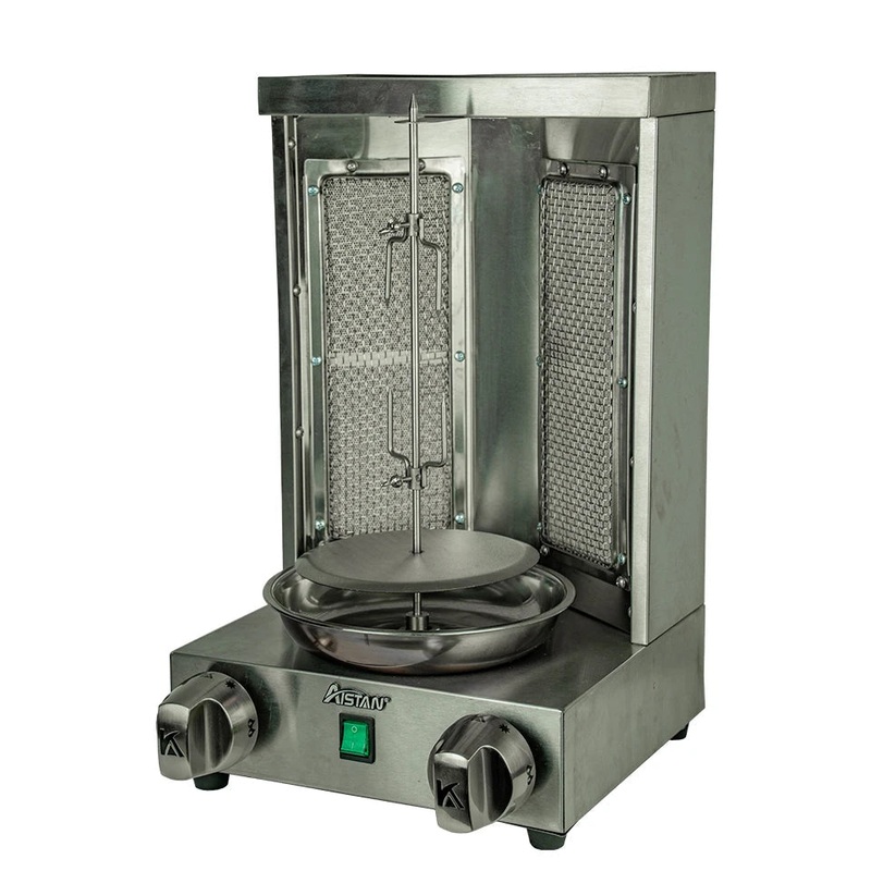 Gas Vertical Kebab Machine 360 Rotary Stainless Steel Rotisserie Equipment
