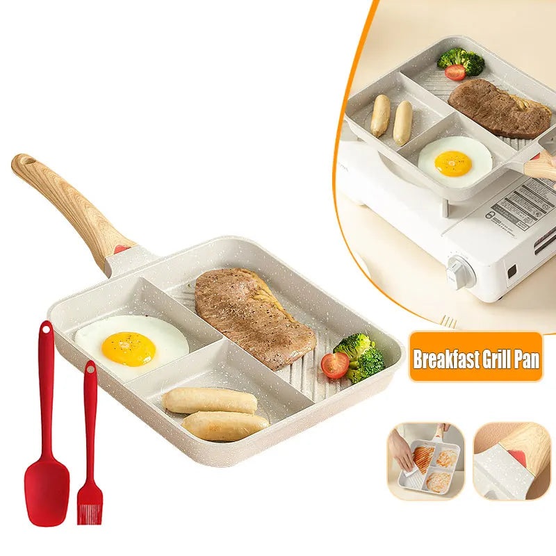 Multipurpose 3 in 1 Breakfast Skillets Cooking Pots 9inch Nonstick Pan