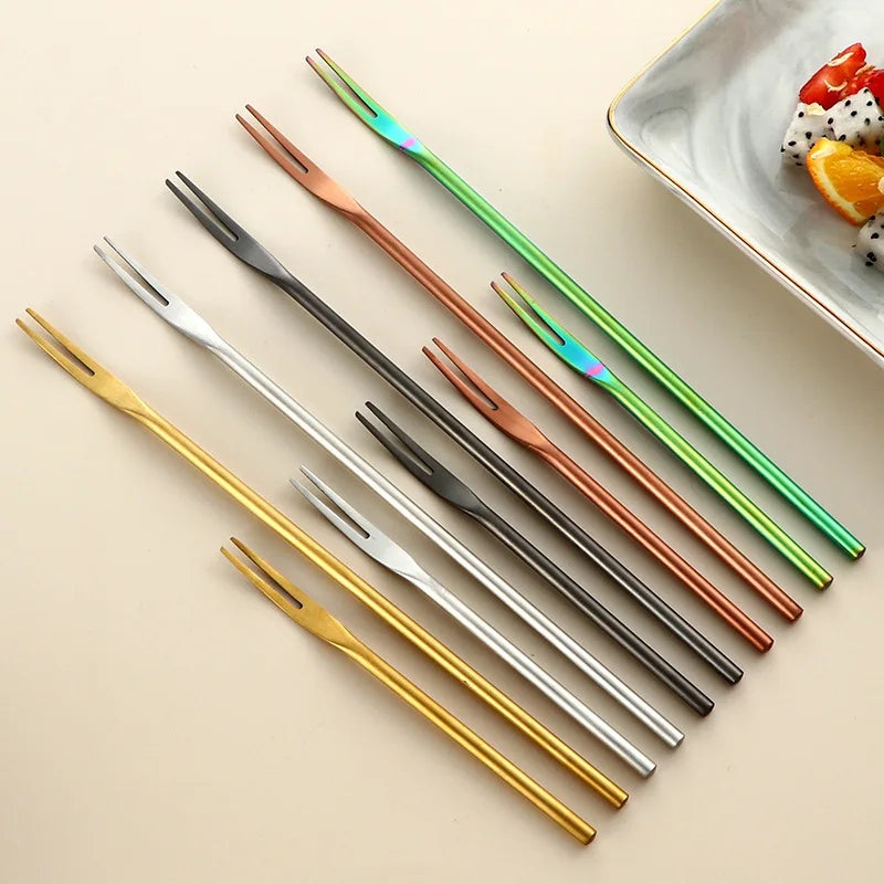 Stainless Steel Fruit Fork For Dessert Cake Snack Forks Tableware