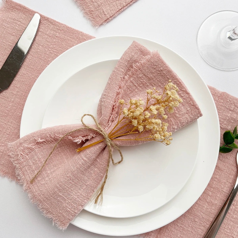 10pcs Napkin Reusable Tea Towel Table Dcor Retro Burrs napkin
