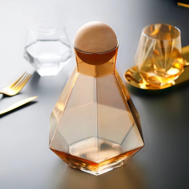 Diamond Type Glass Water Bottle Pitcher Drinkware Creative Drinkware