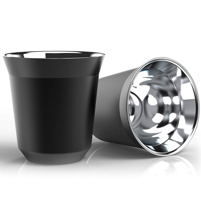 Double Wall Insulated Stainless Steel Espresso Cup Capsule Coffee Mug