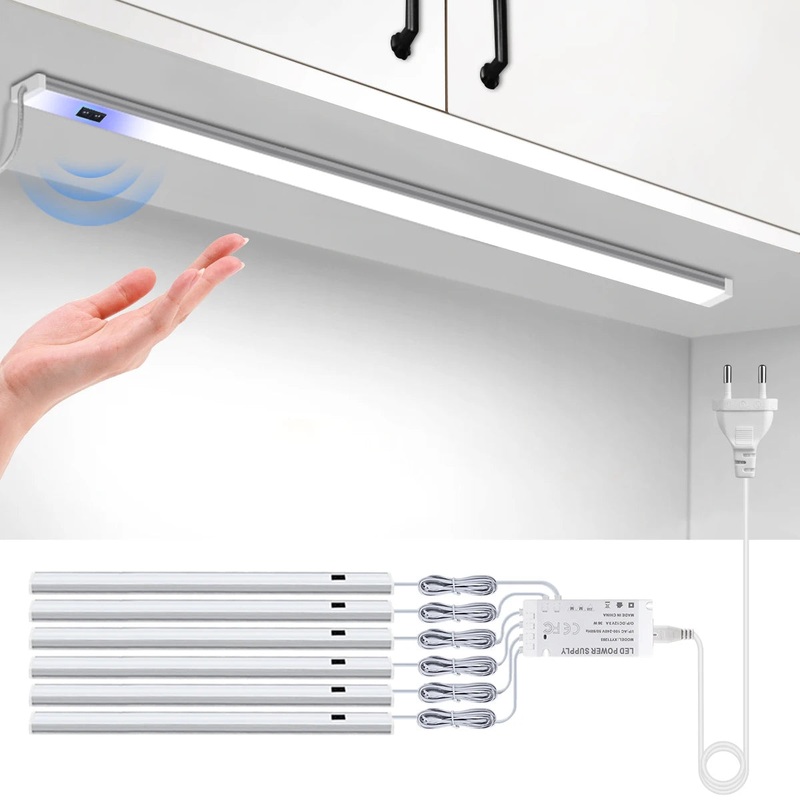 Kitchen LED Under Cabinet Light Hand Scan Motion Sensor Switch US Plug