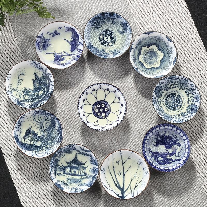 4pcs Blue and White Porcelain Teacup Set