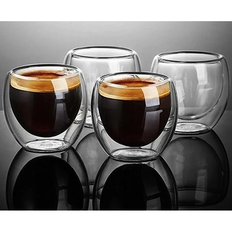 6Pcs 80ml Double Wall Insulated Cup