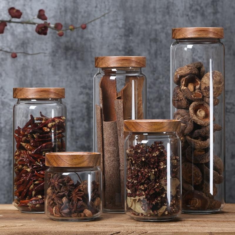 Lid Glass Storage Bottles
