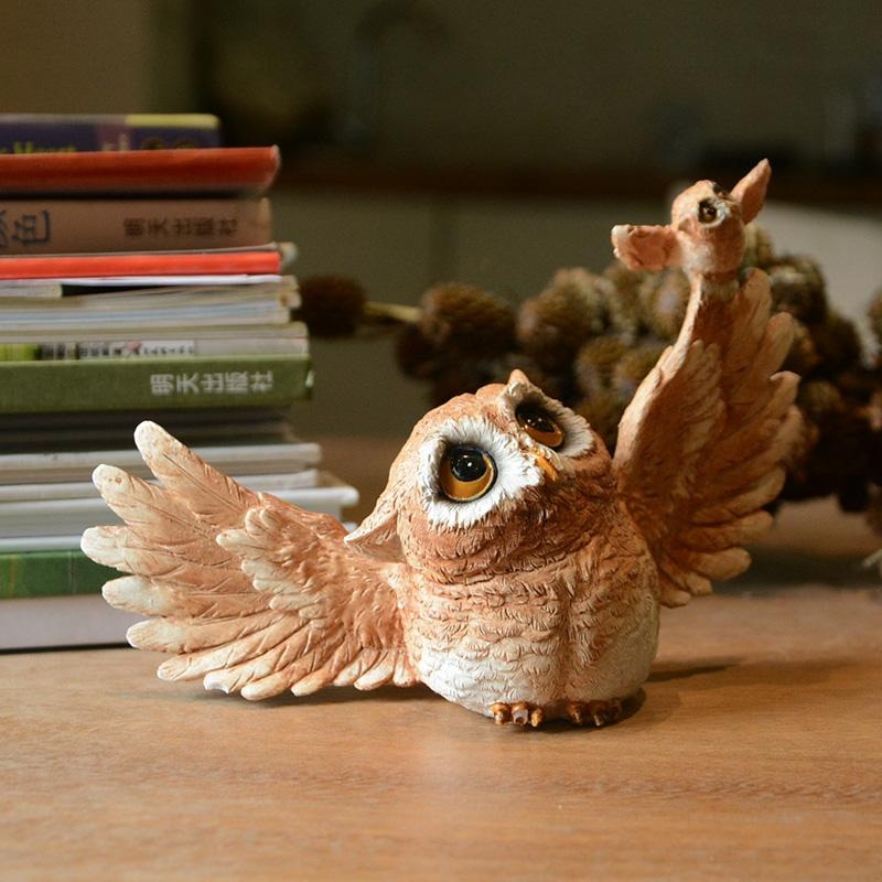 Owl Animal Figurine Modern Craft Kitchen miniature