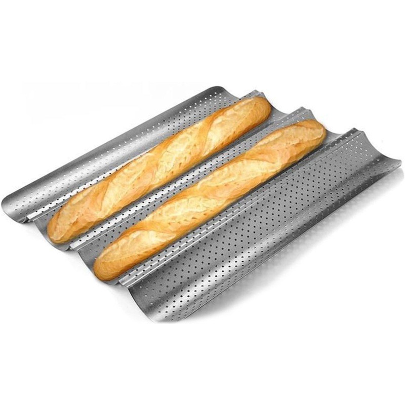 Stainless Steel Baguette Or French Bread Pan With Grooves