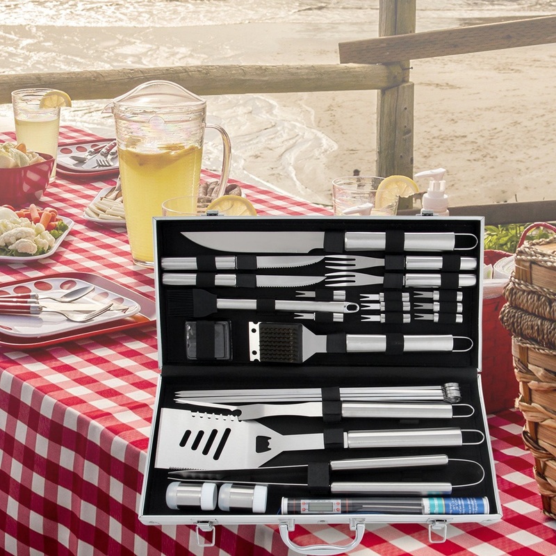 Stainless Steel Barbecue Tools Set, Grill Tools Set With Aluminum Box