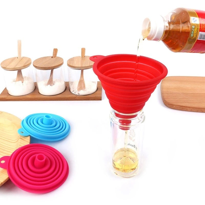 Collapsible Kitchen Funnel for Liquid Transfer