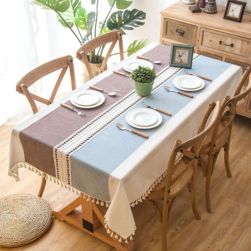 Decorative Linen Tablecloth With Tassel