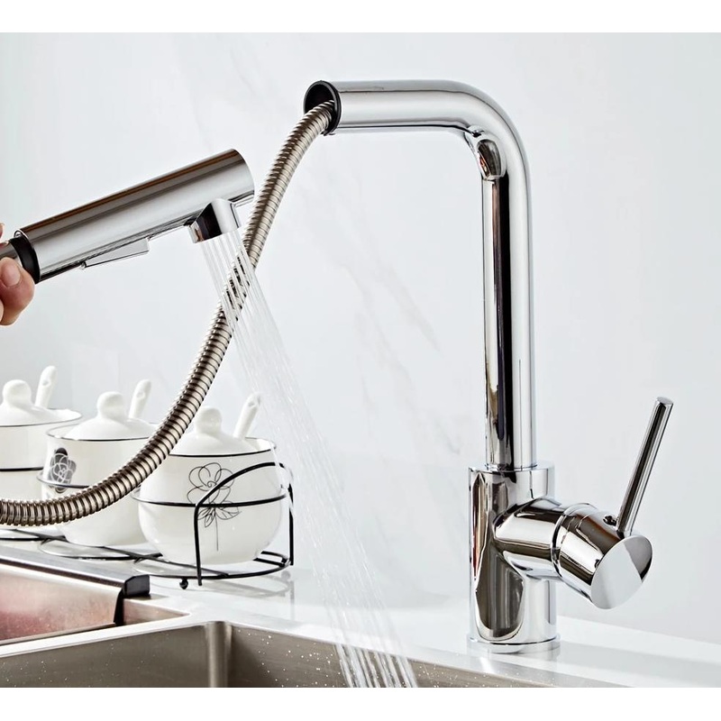 Kitchen Faucet 360 Degree Pull Out Water Mixer Tap