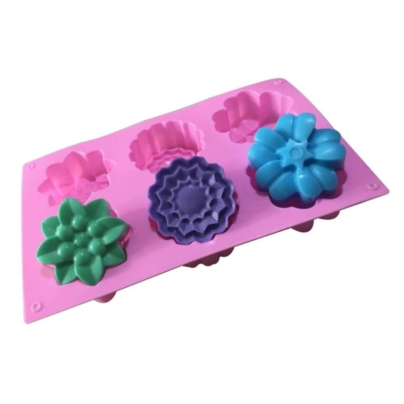 3D Silicone 6 Flower Muffin Mold
