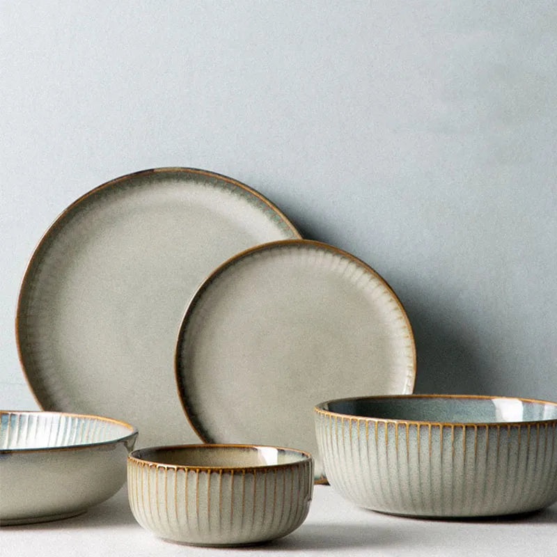 Ceramic Dessert Plate and Rice Bowl Tableware Kitchen Dinnerware